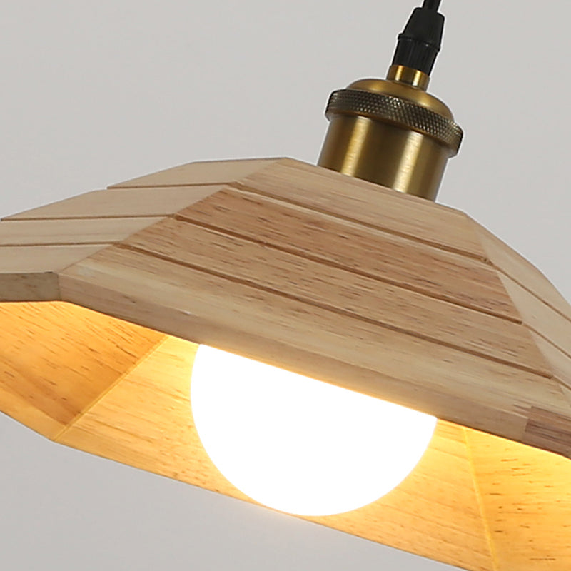 Forme de couverture de pot de bois Lumières suspendues modernes 1-Light Hanging Mount Fixture
