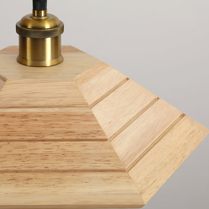 Forme de couverture de pot de bois Lumières suspendues modernes 1-Light Hanging Mount Fixture