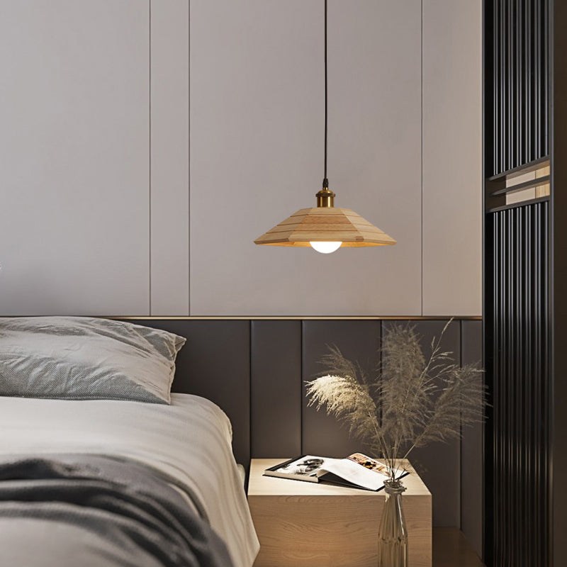 Forme de couverture de pot de bois Lumières suspendues modernes 1-Light Hanging Mount Fixture