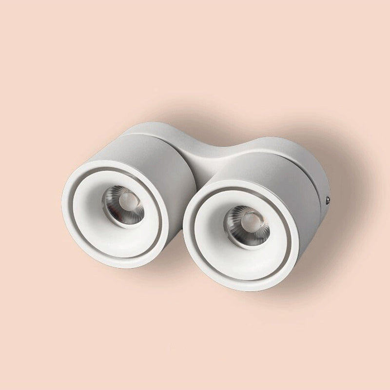 Plafonnier LED de forme cylindrique moderne, montage encastré en aluminium pour salon