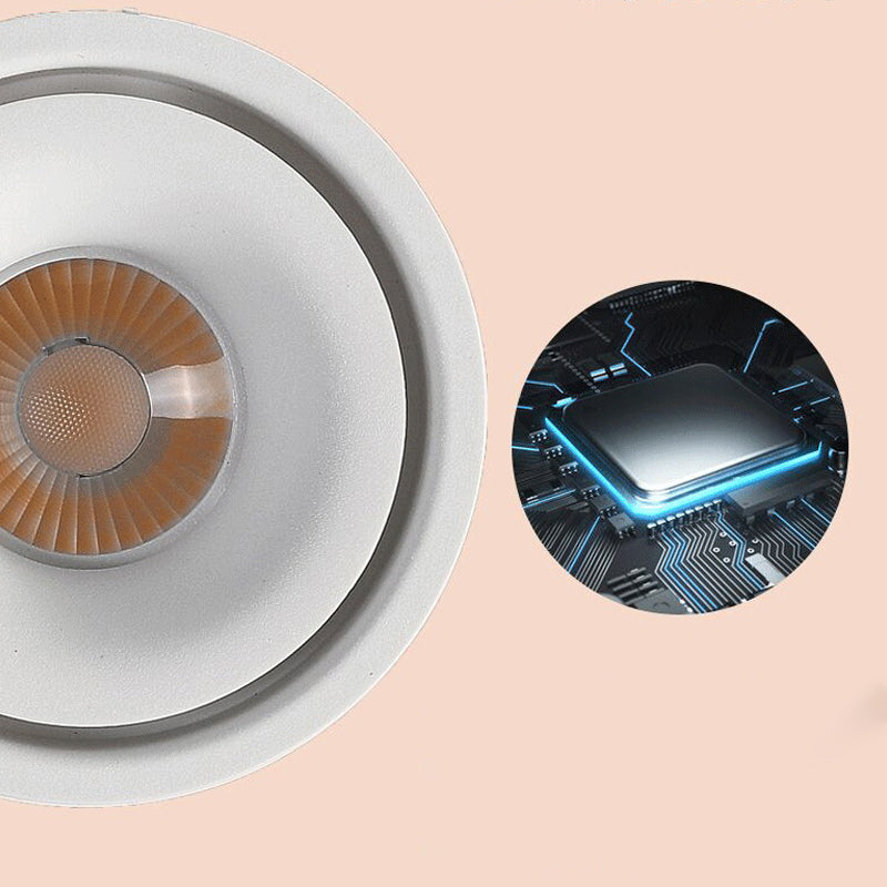 Plafonnier LED de forme cylindrique moderne, montage encastré en aluminium pour salon