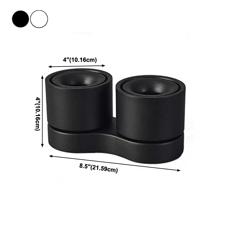 Plafonnier LED de forme cylindrique moderne, montage encastré en aluminium pour salon