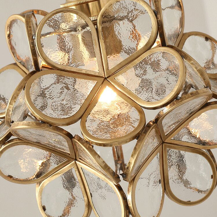 Colonial Style Copper Ceiling Light Geometric Metal Flush Mount Light Fixture