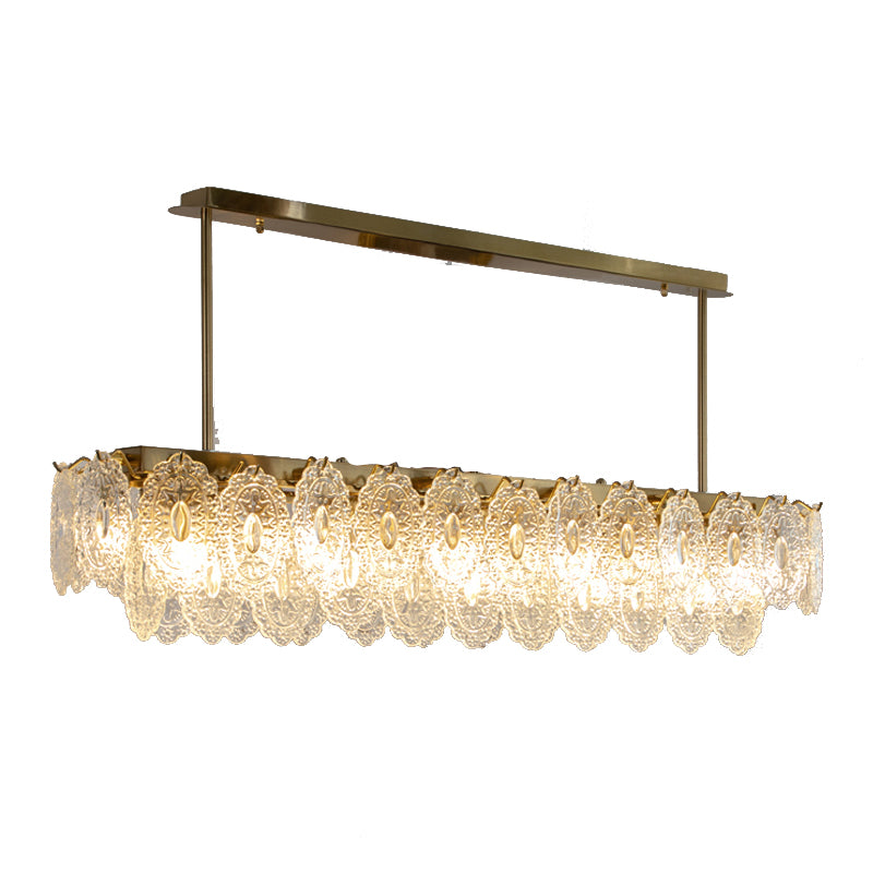 Metal Linear Island Pendant Lights Modern Style Glass Pendant Lighting for Kitchen Island