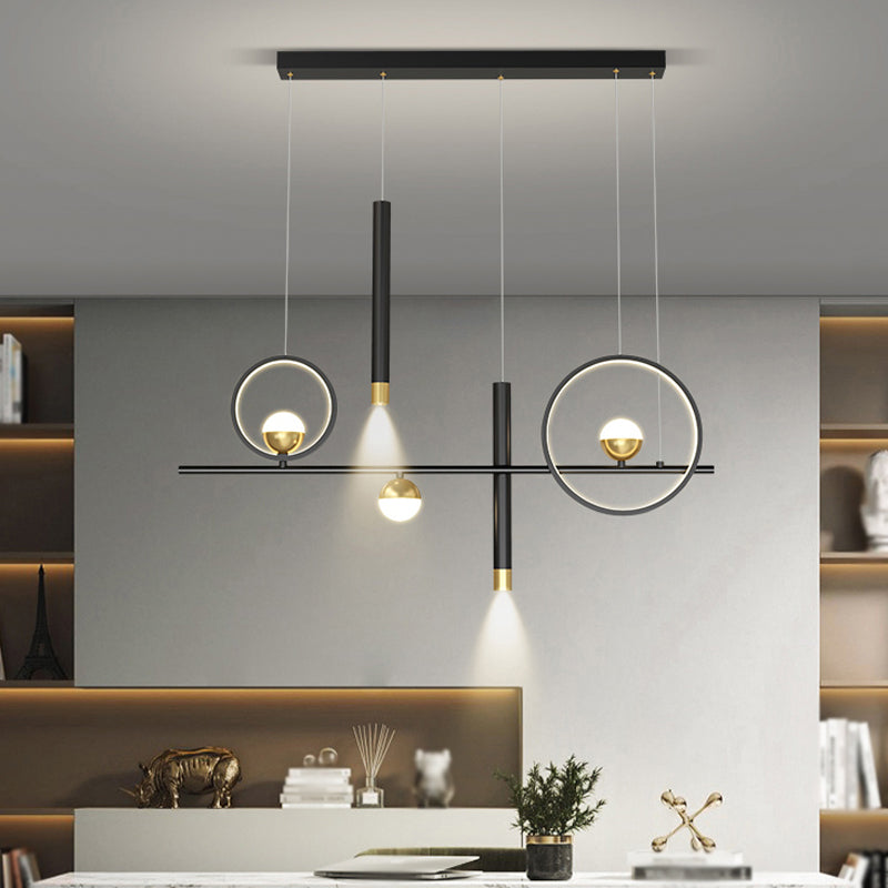 Linear Pendant Lighting Contemporary Pendant Lights For Kitchen Island with Metal Shade