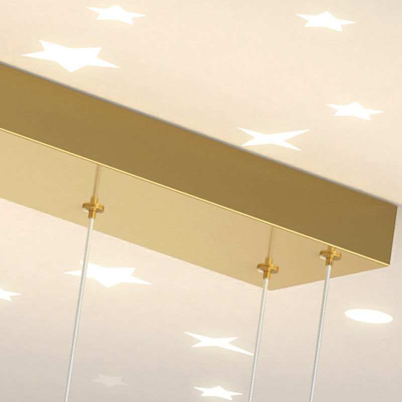 5 Light Cylinder Island Lighting Fixtures Contemporary Metal Chandelier Light