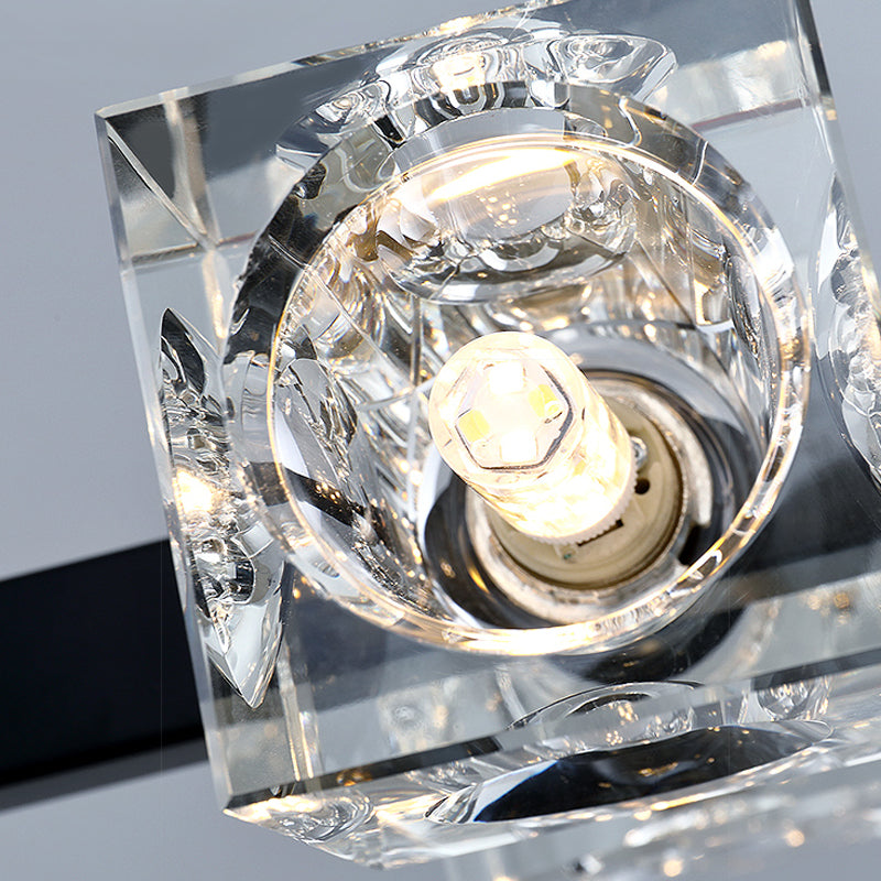 Würfelförmige Inselbeleuchtung zeitgenössische Kristallkronleuchterlicht