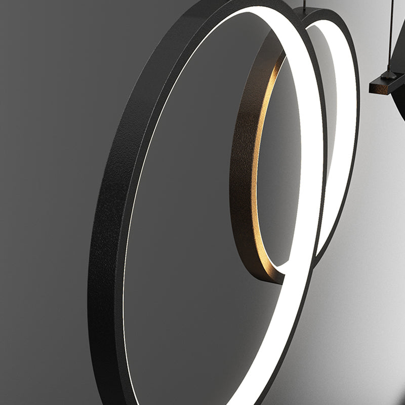 4 Light Linear Island Lighting Fixtures Contemporary Metal Island Light Fixtures in Black