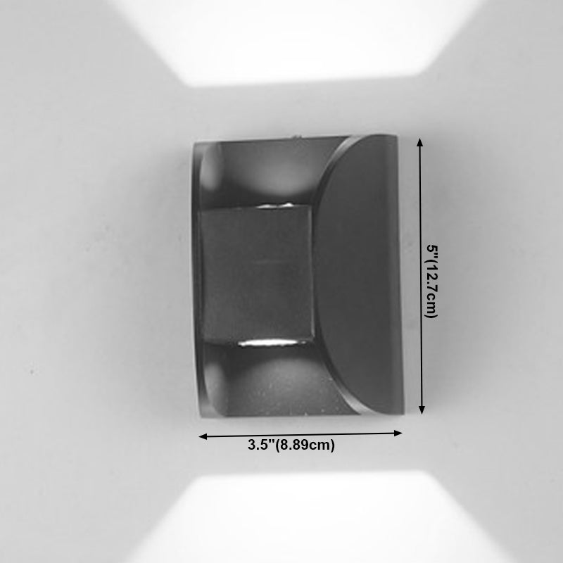 Iluminación de pared de 2 luces de metal de forma geométrica de estilo geométrico montado en negro