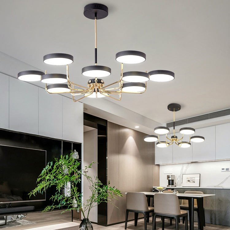 Modern Sputnik Chandelier Light Fixtures Acrylic LED Hanging Lamp for Living Room