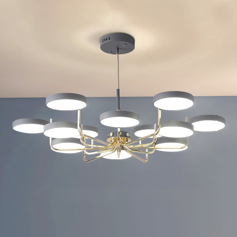 Modern Sputnik Chandelier Light Fixtures Acrylic LED Hanging Lamp for Living Room