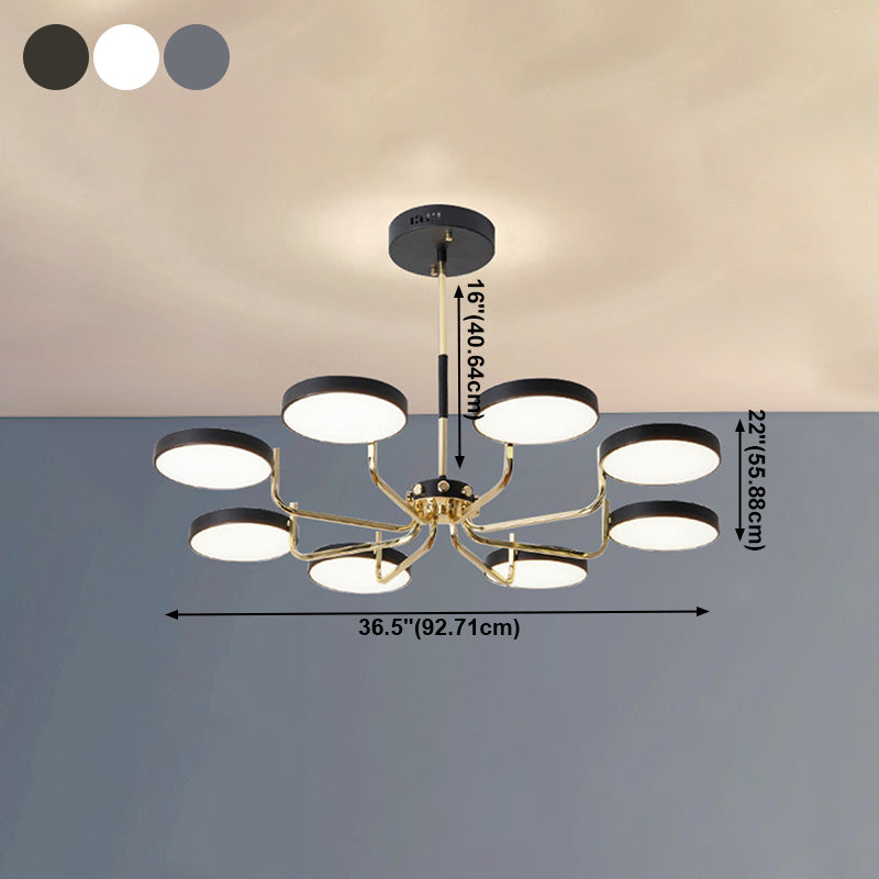 Modern Sputnik Chandelier Light Fixtures Acrylic LED Hanging Lamp for Living Room