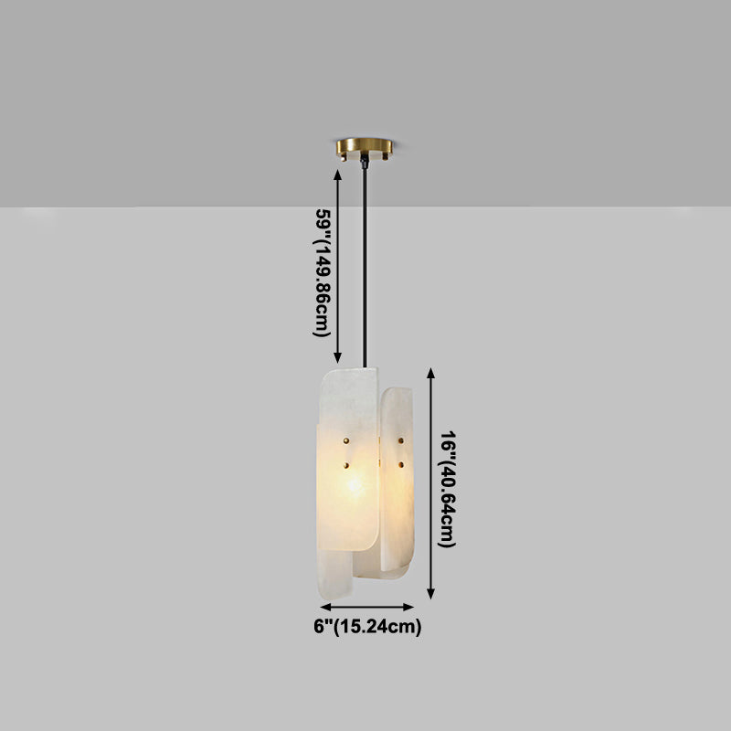 Unique Shape Hanging Lighting Modern Style Marble 1 Light Pendant Lamp for Bedroom