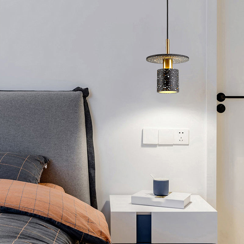 Marble UFO Shape Hanging Lights Modern Style 1 Head Hanging Mount Fixture for Restaurant