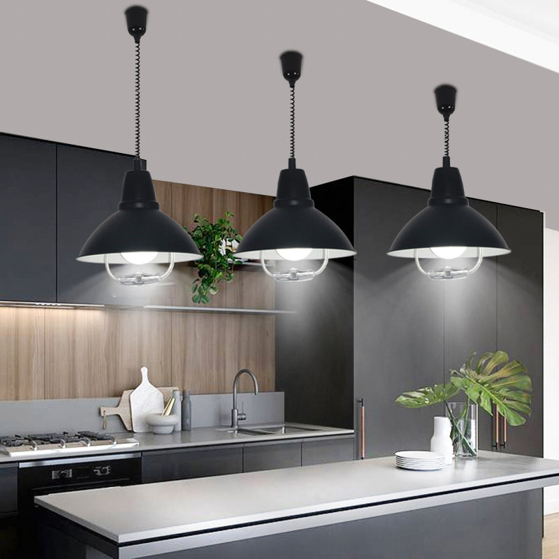 Postmodern Style Bowl Shape Hanging Light Metal 1 Light Pendant Lights for Dining Room