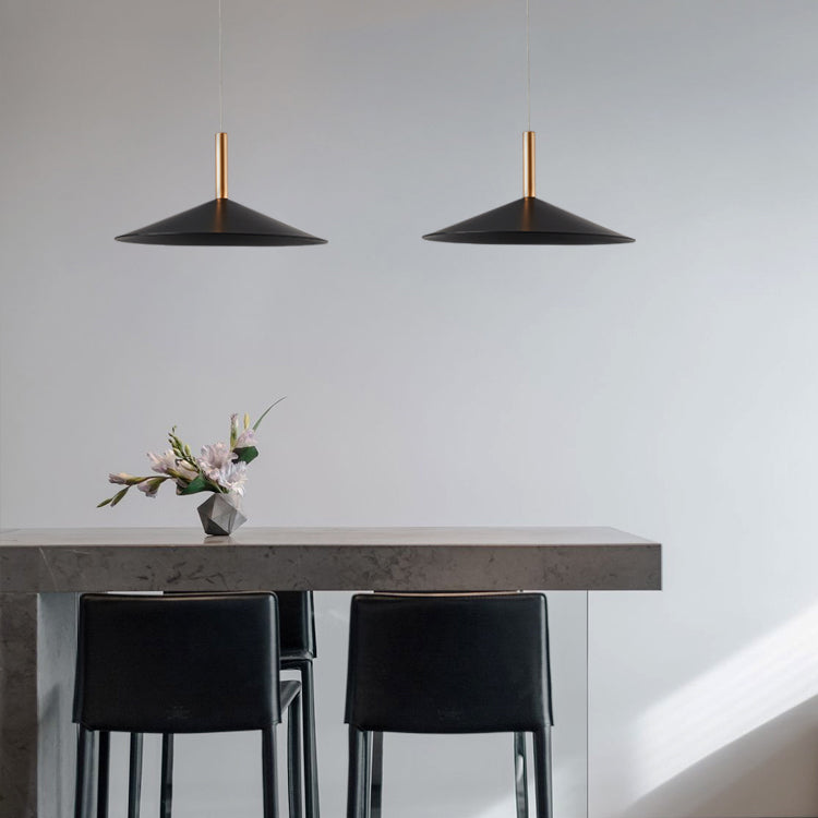 Cone Shape Hanging Lighting Postmodern Style Metal 1 Light Pendant Lamp for Bedside