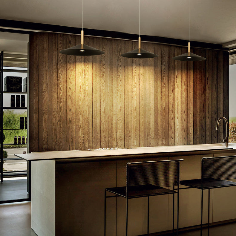 Cone Shape Hanging Lighting Postmodern Style Metal 1 Light Pendant Lamp for Bedside