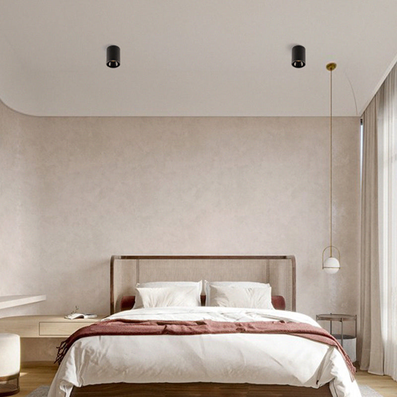 Plafonnier LED en aluminium de forme cylindrique, simplicité moderne, montage encastré pour couloir