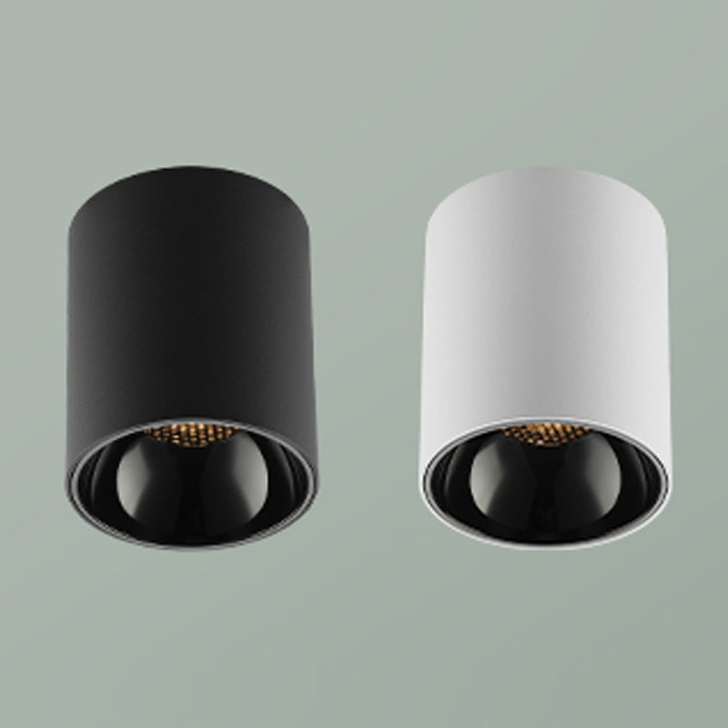 Plafonnier LED en aluminium de forme cylindrique, simplicité moderne, montage encastré pour couloir