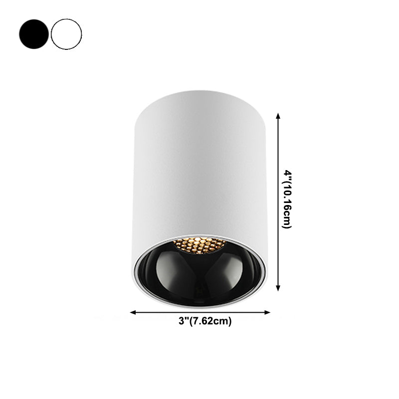 Plafonnier LED en aluminium de forme cylindrique, simplicité moderne, montage encastré pour couloir