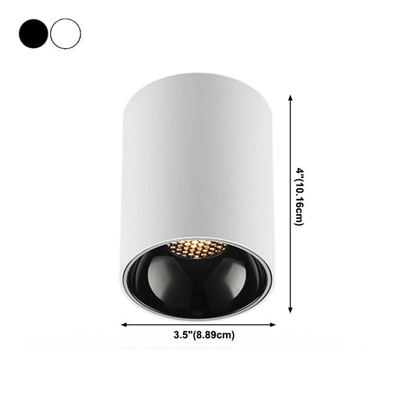 Plafonnier LED en aluminium de forme cylindrique, simplicité moderne, montage encastré pour couloir