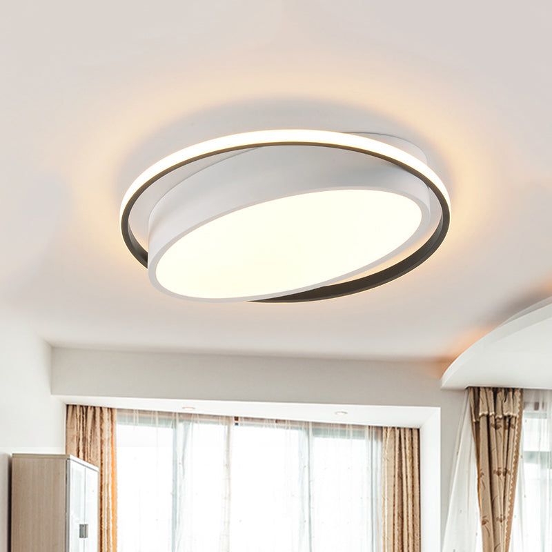 Modern Flushmount Light Metal Integrated Led Flush Ceiling Light in White for Living Room