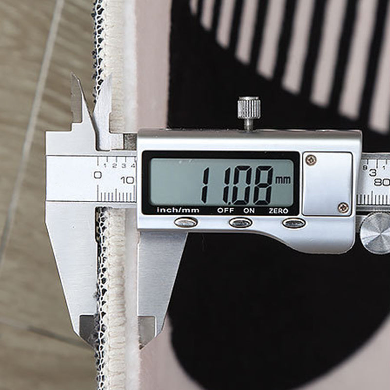 Black Semicircle Rug Polyester Casual Rug Non-Slip Backing Rug for Living Room