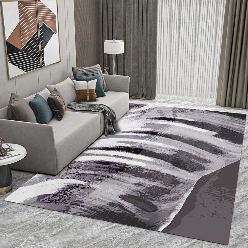 Brown Modern Carpet Polyester Geometry Carpet Washable Carpet for Home Decor