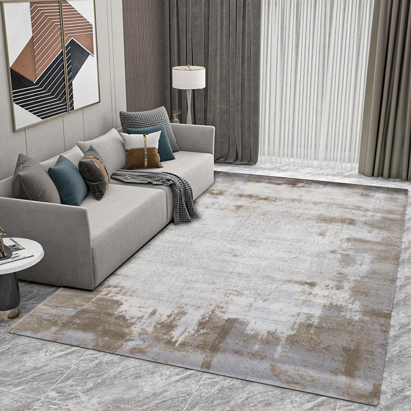 Brown Modern Carpet Polyester Geometry Carpet Washable Carpet for Home Decor