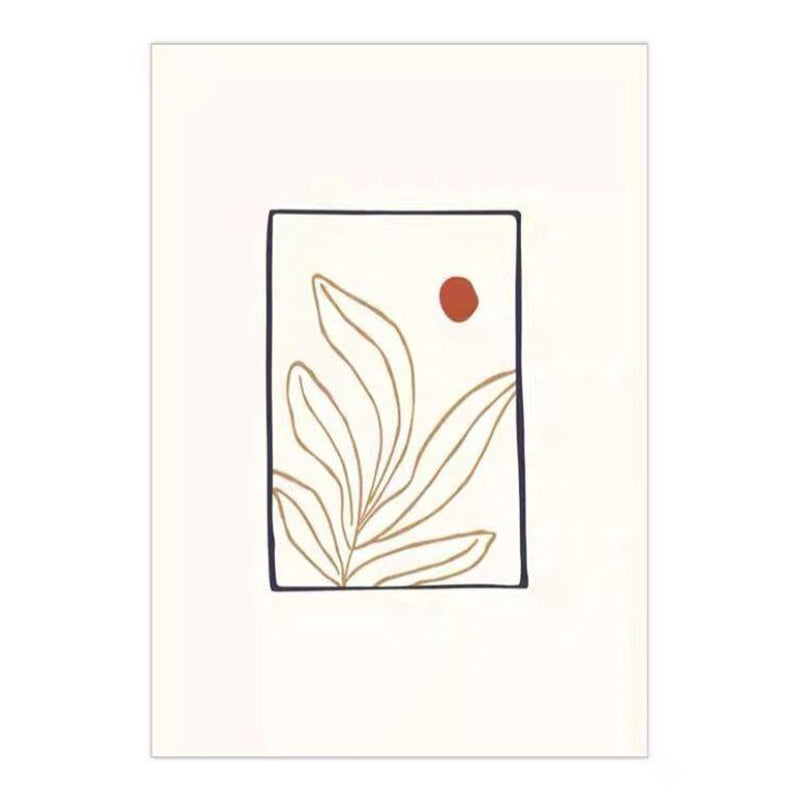 Beige Simple Rug Polyester Plant Rug Non-Slip Backing Rug for Drawing Room