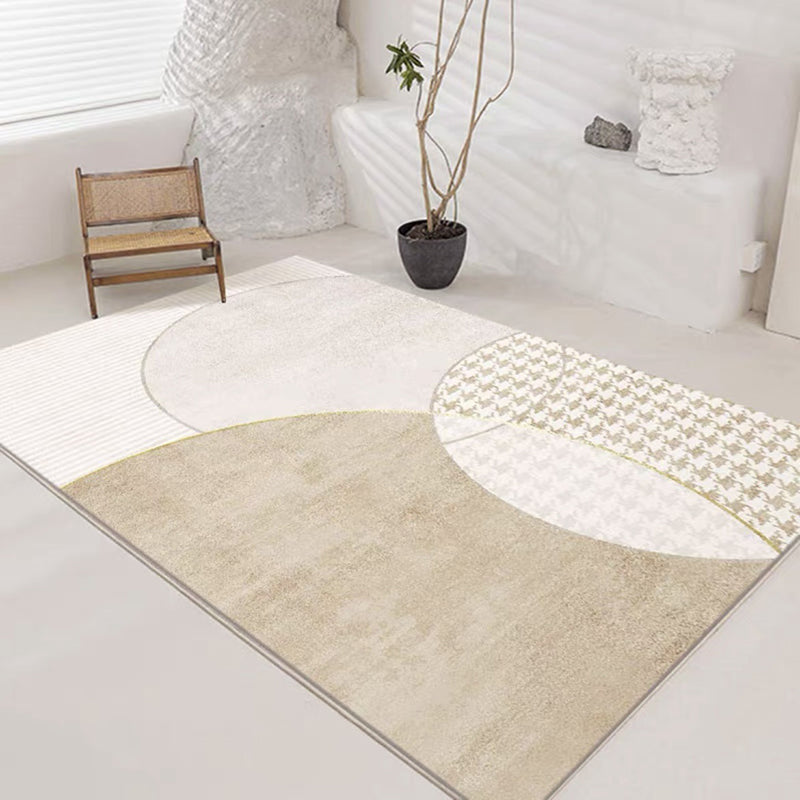 Light Brown Color Lump Rug Polyester Modern Rug Washable Rug for Living Room