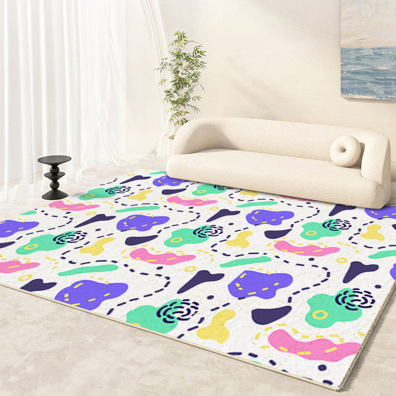 Tapis Simple violet en Polyester, pièce de couleur, résistant aux taches, pour la décoration de la maison