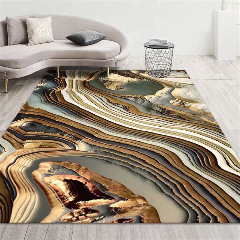 Abstract Rug Polyester Area Carpet Stain Resistant Indoor Rug for Home Decoration