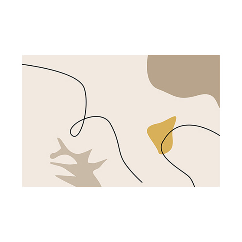 Nordic Area Carpet Polyester Contrast Panel Rug Sitting Room Non-Slip Backing Carpet