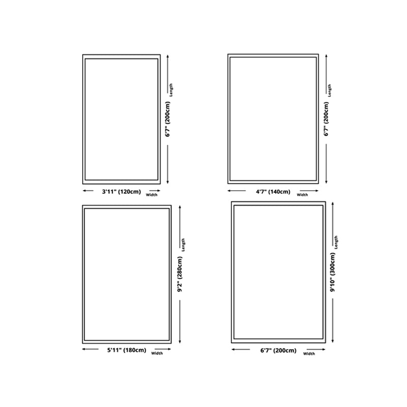 Nordic Area Carpet Polyester Contrast Panel Rug Sitting Room Non-Slip Backing Carpet