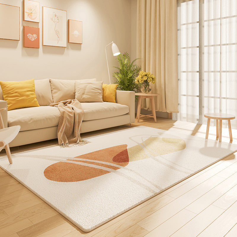 Modern Sitting Room Rug Color Block Indoor Carpet Polyester Non-Slip Backing Area Rug