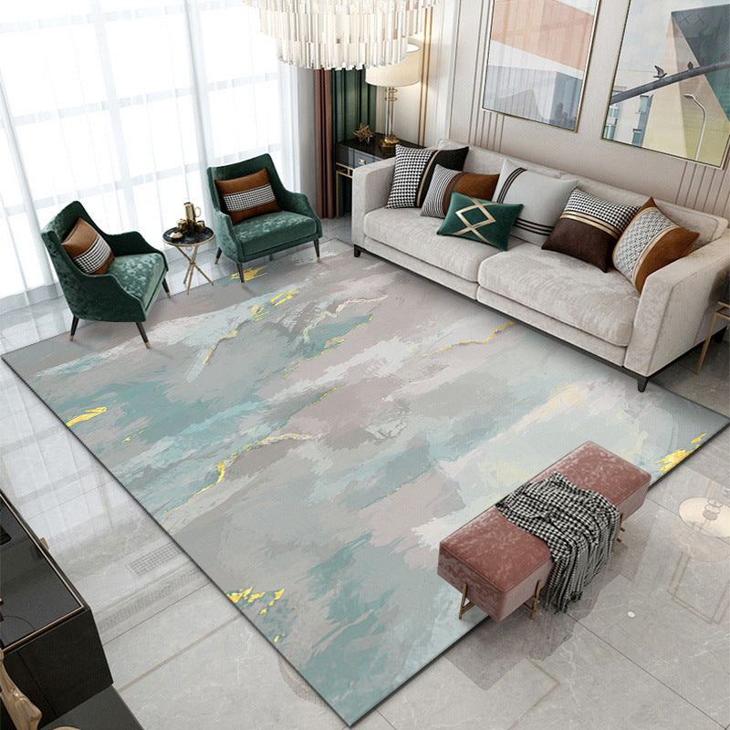 Contemporary Abstraction Rug Polyester Rug Stain Resistant Area Carpet for Living Room
