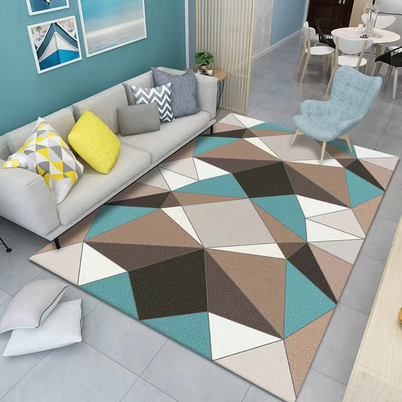Simplicity Geometric Patterns Indoor Rug Stain Resistant Area Carpet for Home Rug