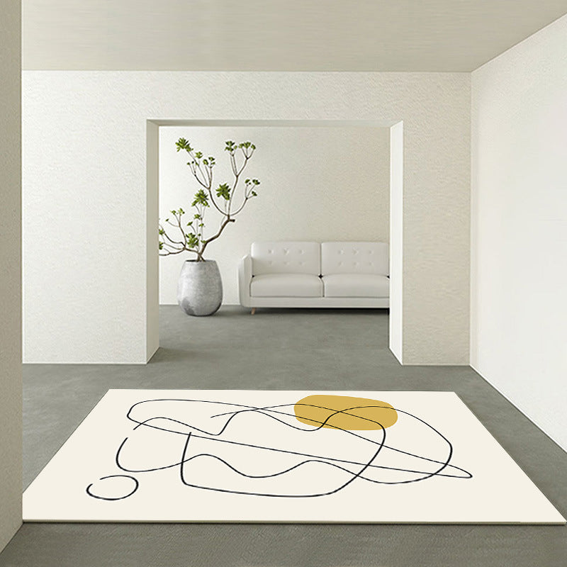 Alfombra de área de poliéster de alfombra de color de color de alfombra moderno con respaldo sin deslizamiento