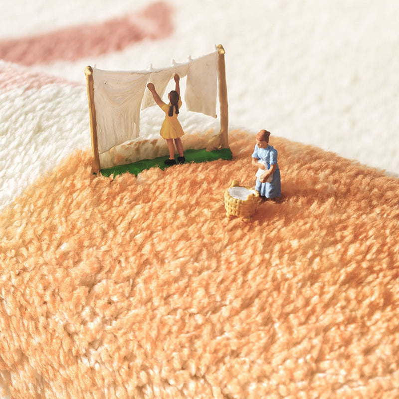 Hellbrauner Farbblock Teppich Polyester Moderner Teppich -Waschmaschine für Wohnkultur