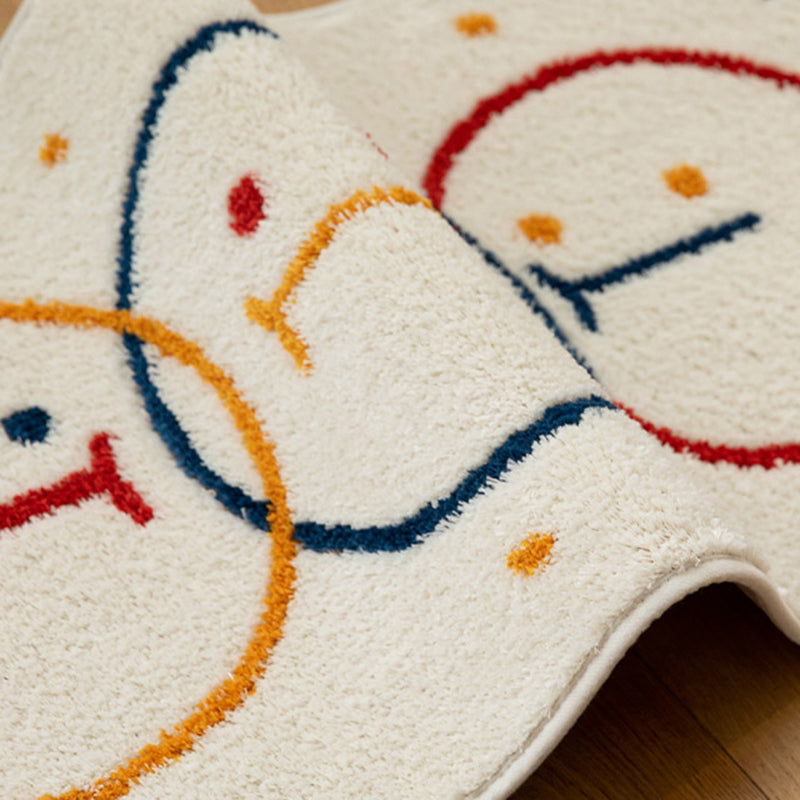 Beige Modern Rug Blending Spots Rug Non-Slip Backing Rug for Living Room