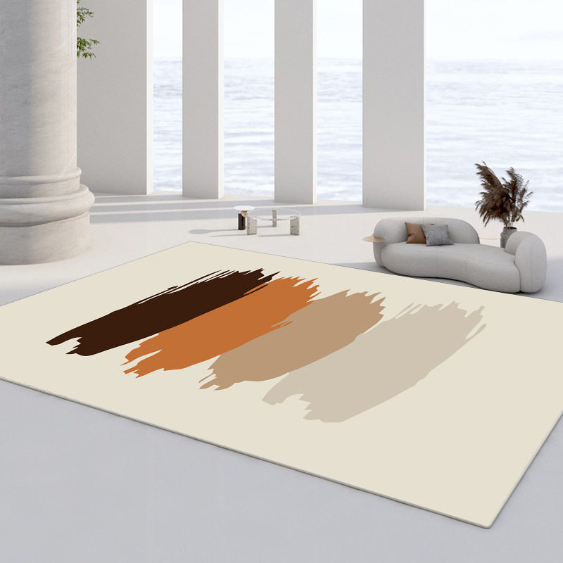 Aprikosen Farbblock Teppich Polyester Moderner Teppich -Waschmaschine für Wohnkultur