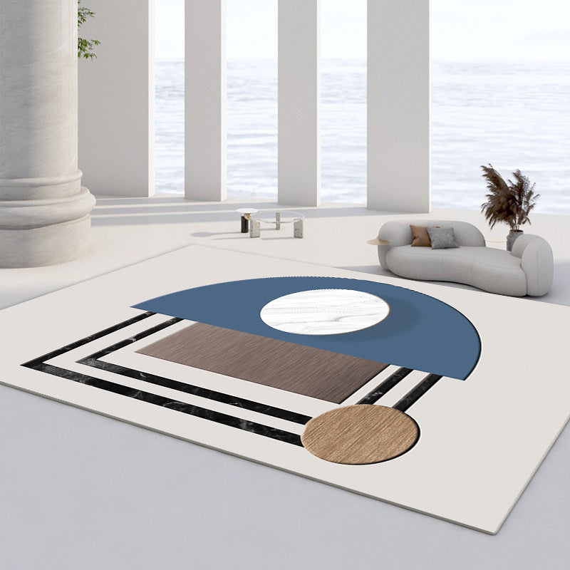 Aprikosen Farbblock Teppich Polyester Moderner Teppich -Waschmaschine für Wohnkultur