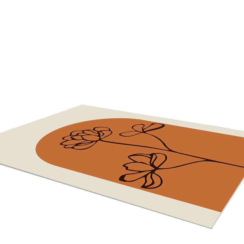 Aprikosen Farbblock Teppich Polyester Moderner Teppich -Waschmaschine für Wohnkultur