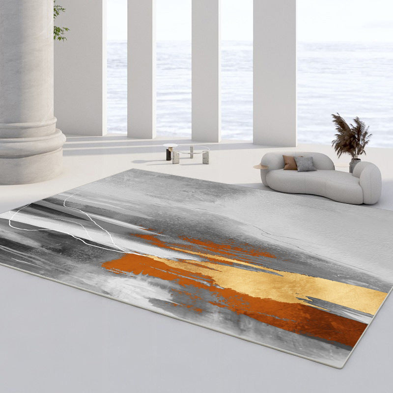 Aprikosen Farbblock Teppich Polyester Moderner Teppich -Waschmaschine für Wohnkultur