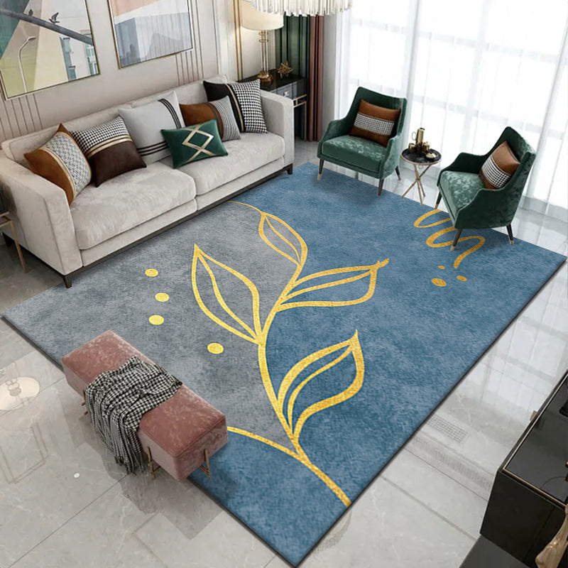 Orange Nordic Rug Polyester Modern Area Rug Non-Slip Backing Rug for Home Decor