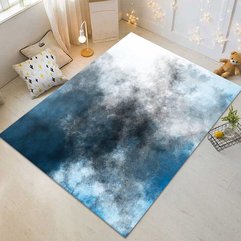 Gray Minimalist Rug Polyester Graphic Rug Washable Rug for Living Room