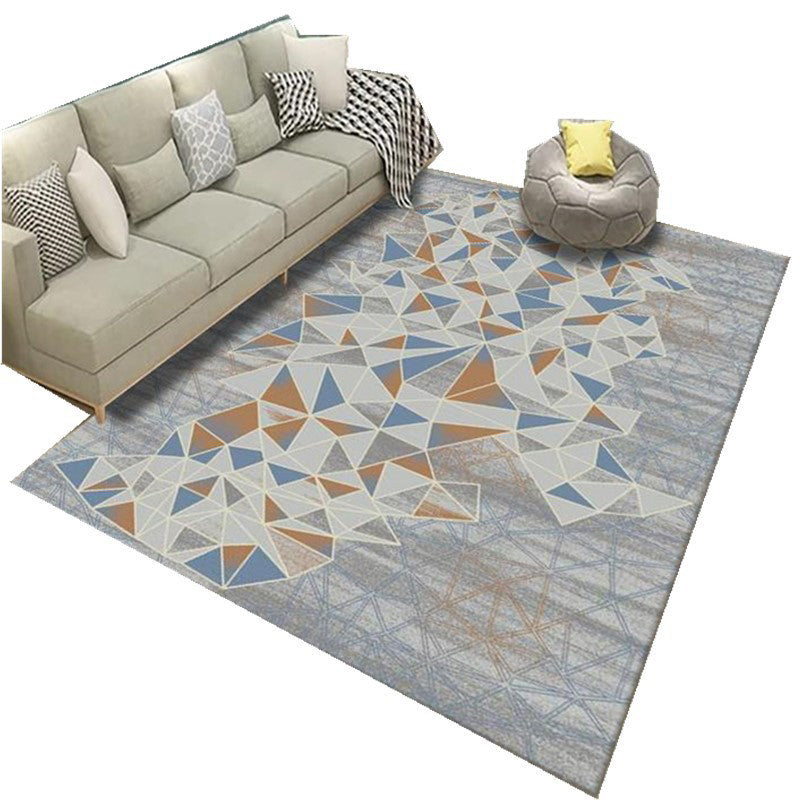 Apricot Modern Rug Polyester Geometric Patterns Rug Washable Rug for Living Room