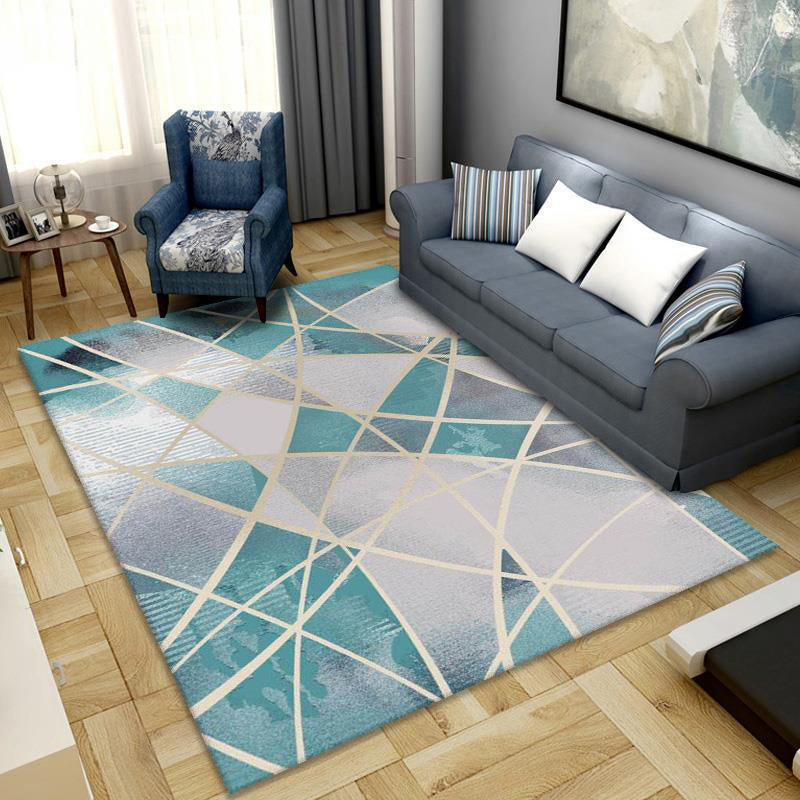 Apricot Modern Rug Polyester Geometric Patterns Rug Washable Rug for Living Room