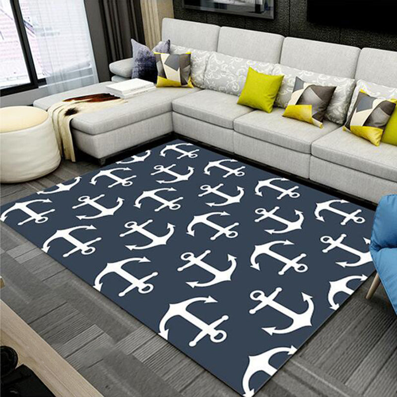 Black Modern Rug Polyester Graphic Rug Stain Resistant Rug for Drawing Room
